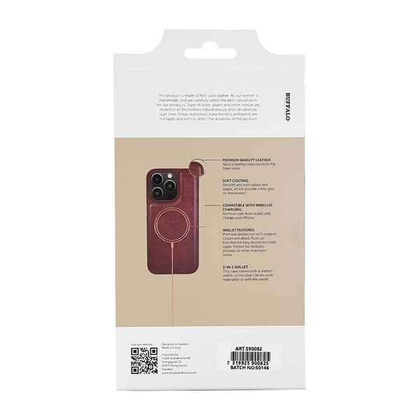 2in1 Wallet Leather 3 card iPhone 14 Pro Brown