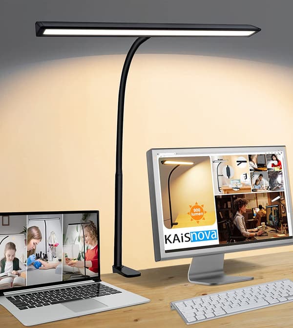 LED bordlampe med klemme 5 farvetilstande 5 lysstyrker