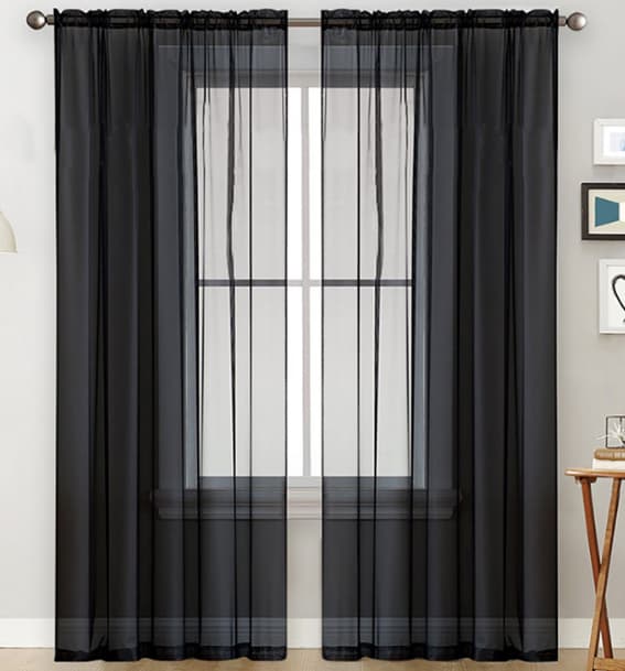Mörkläggningsgardiner för sovrum, vardagsrum med mera Black L Black L