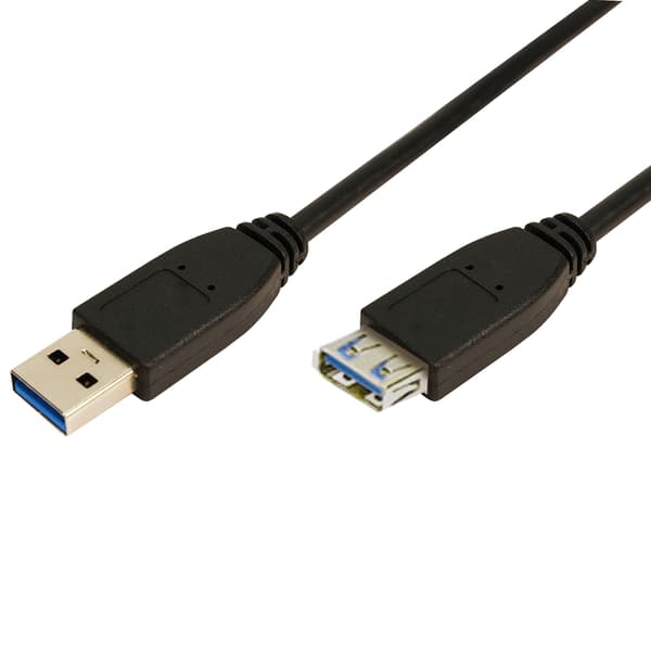 USB Förlängningskabel 3m Svart