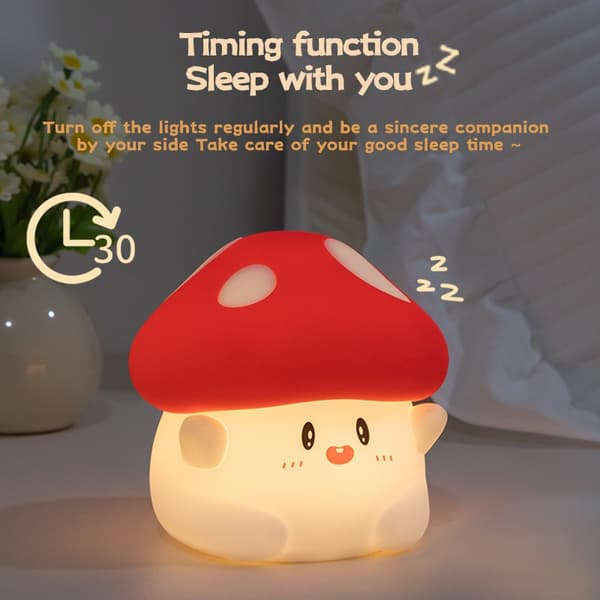Svamp Nattlampa - Mjuk Silikon LED-lampa med Touchsensor och Timer