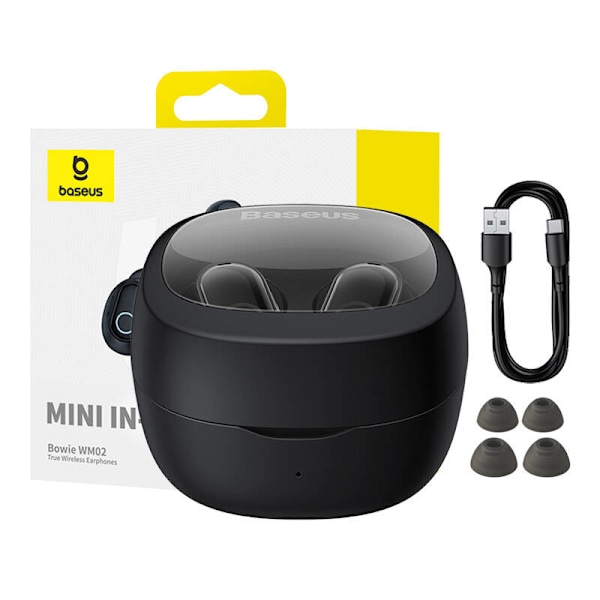 Langattomat kuulokkeet Baseus Bowie WM02 TWS, Bluetooth 5.0 (musta) OS