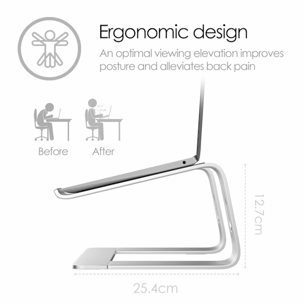 Laptopställ Supreme Pro Aluminium Silver