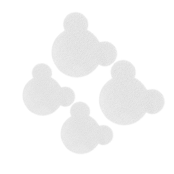 Teddy Bear Shoe Patch Kit - 8 lappar (4 stora, 4 medelstora) Vit