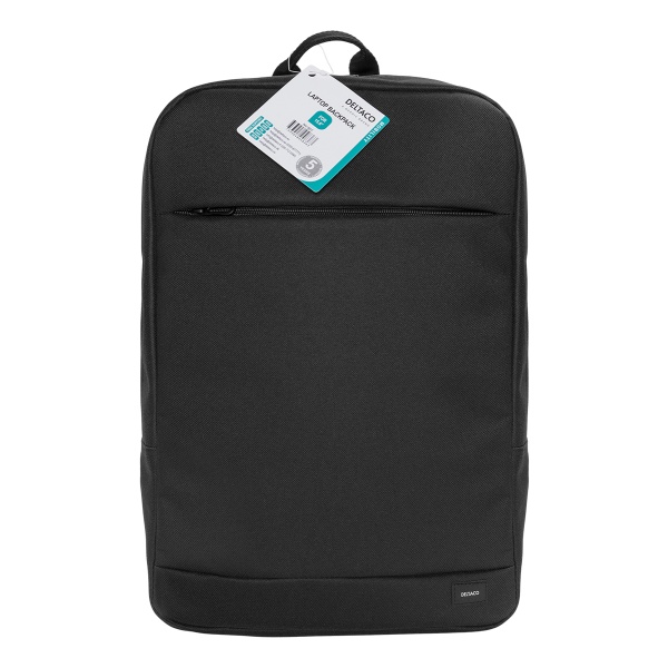 Laptop backpack, for laptops up to 15.6", polyester, black