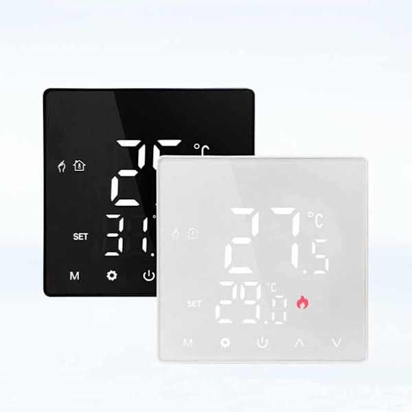Tuya Zigbee Smart Termostat til Vandvarme, Programmerbar Temperaturregulator med LED-display Black Black