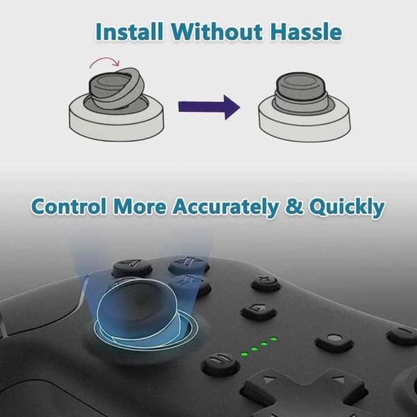 Ringe til tommelstik EVA – sigteassistent for præcis sigte i FPS-spil, 4 modstandsniveauer, kompatibel med PS4/PS5, Xbox, Nintendo Switch, Google Stad
