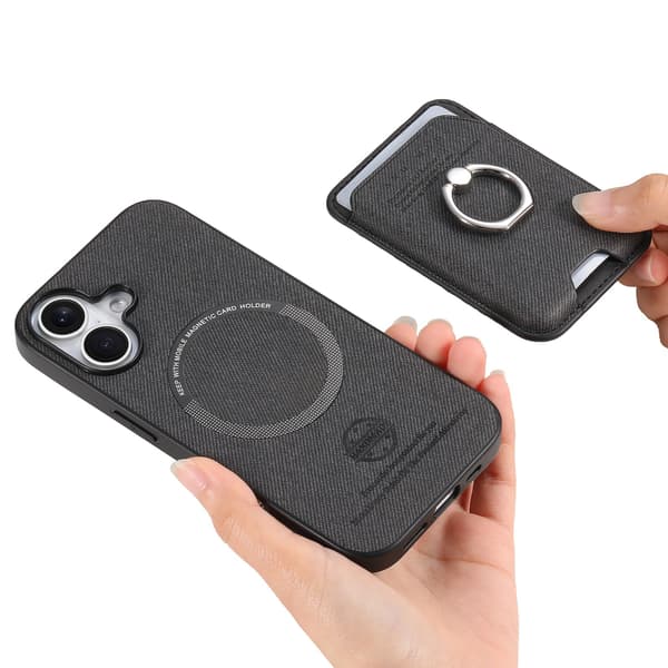 Kortholder Ring Stand Cover til Kompatibel med Samsung S24/S25 - Sort