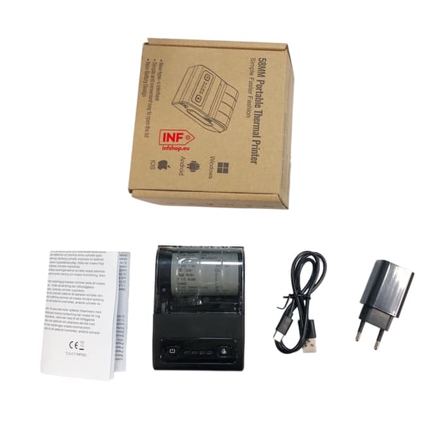 58mm USB + Bluetooth termisk kvitteringsprinter til POS, køkken og mobil udskrivning Black Black