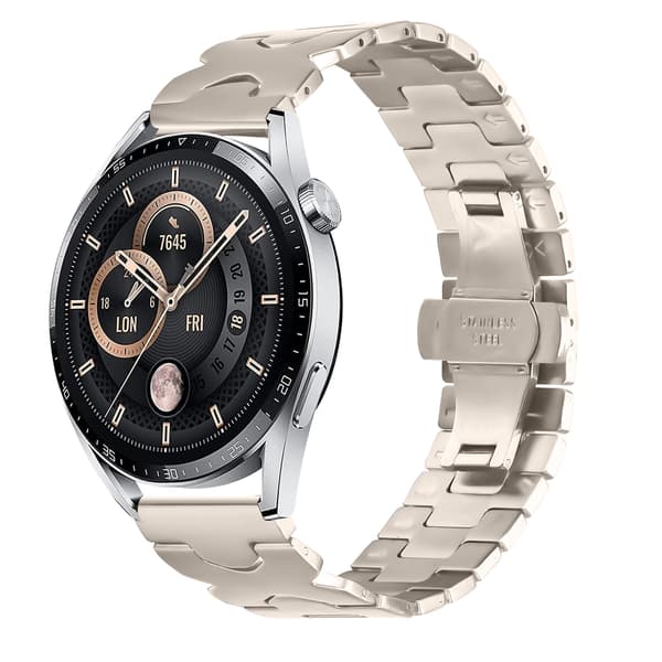 Rustfrit stål sommerfugl spænde rem 22mm til Samsung Galaxy Watch, Huawei Series Starlight Starlight