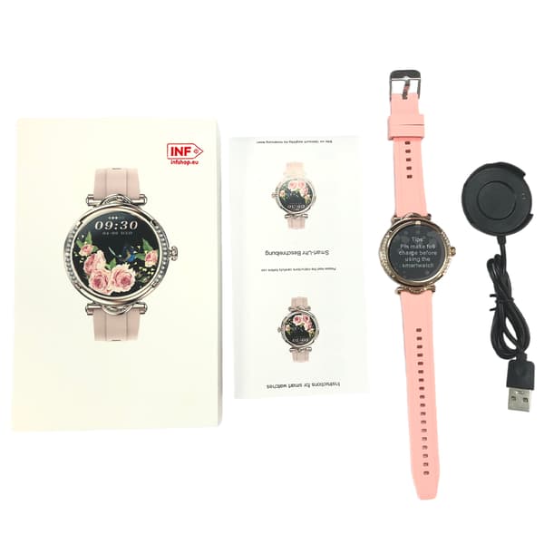 Smart ur med puls, søvnmonitor, skridttæller Pink Pink
