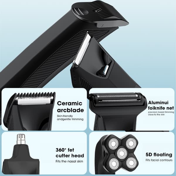 4-i-1 Grooming Kit til Mænd - Hårtrimmer & Shaversæt