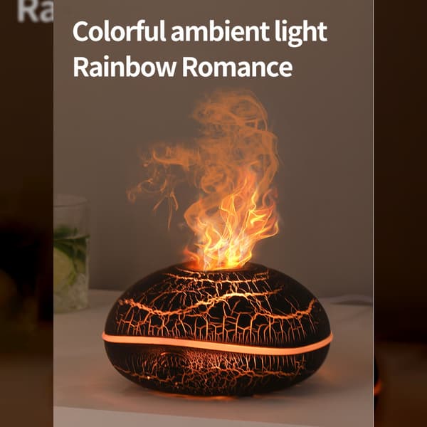 Aromadiffuser och luftfuktare med regnbågssprickeffekt, sjufärgad nattbelysning och tyst drift MultiColor MultiColor