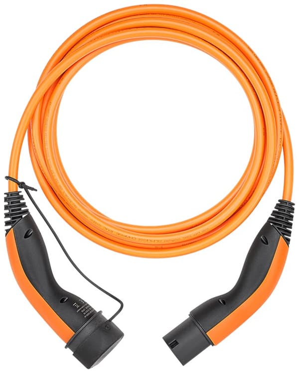 Laddkabel Typ 2, upp till 22 kW, 3 m, orange
