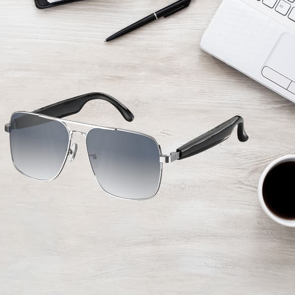 Älykkäät Bluetooth-lasit HY-1001 - Ääni ja mukavuus Silver Silver