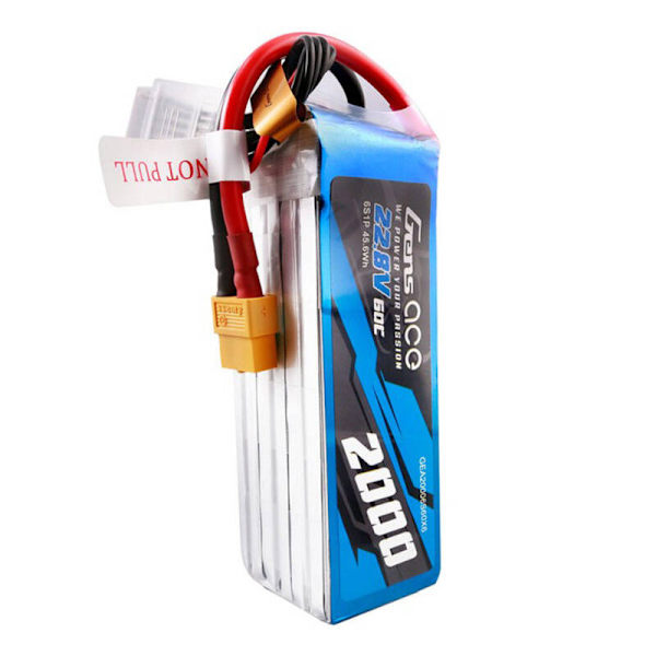 Gens ace 2000mAh 22,8V 60C 6S1P högspänningslipo-batteripaket med XT60-kontakt