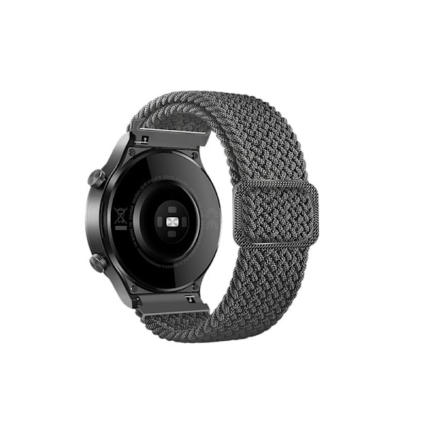 Nylon klockarmband med svart spänne Grå 20 mm