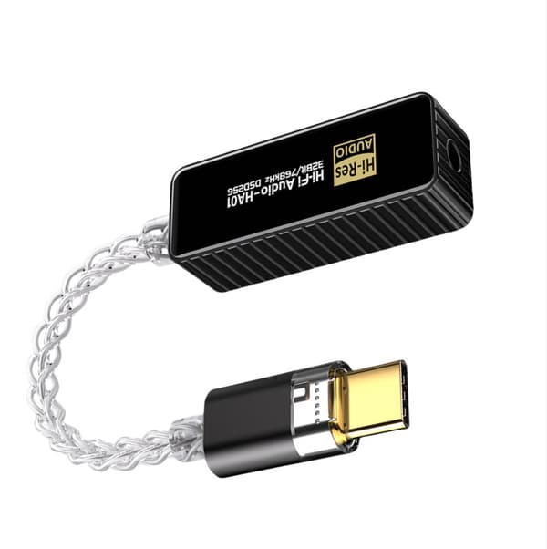 BJ06(HA01) USB-C - 3,5 mm kuulokeadapteri Black Black