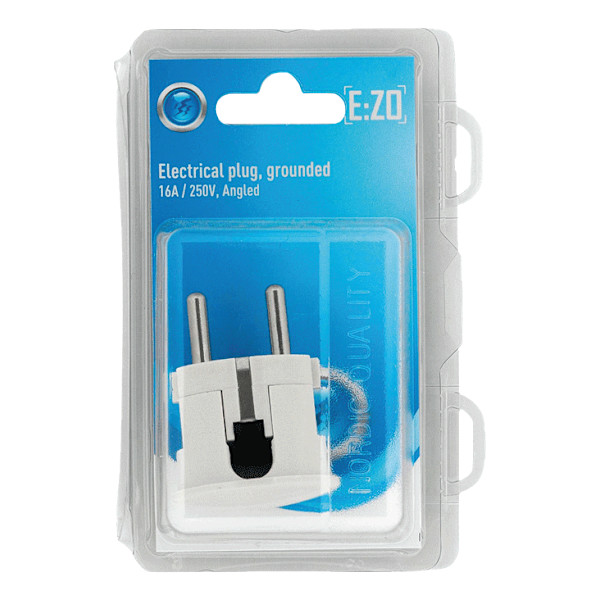 Plug angled earthed, white