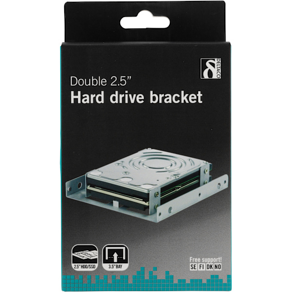 Mounting frame, 2x2.5" HDD to 3.5", silver