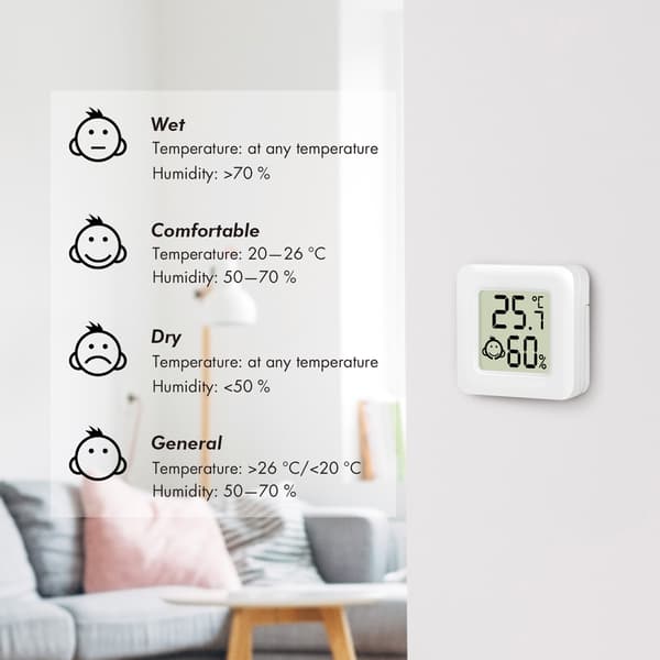 Digitalt minitermometer/hygrometer 3-pak