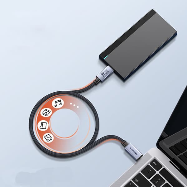 USB4 USB-C til USB-C-kabel med 40 Gbps, 240 W PD3.1 og 8K ved 60 Hz, 1/2 m 2 m 2 m