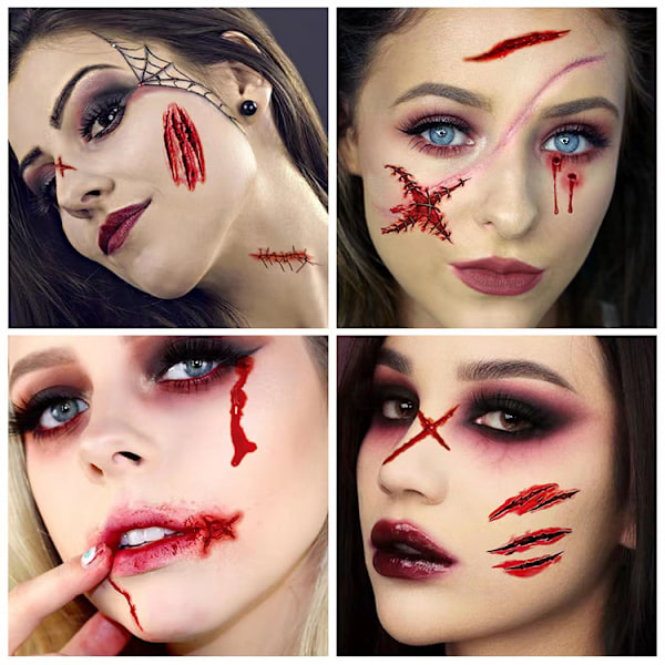 Väliaikaiset tatuoinnit Halloweeniin 10 arkkia Monivärinen
