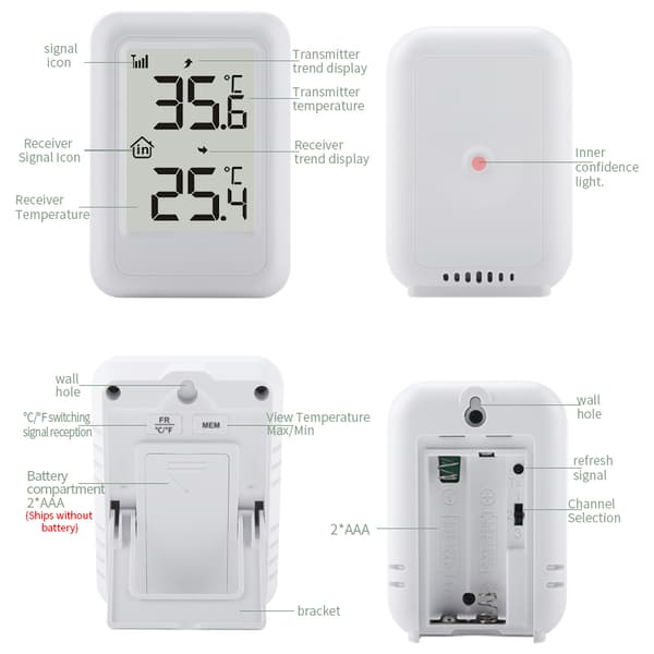 TS-FT0401 Indendørs Udendørs Termometer med Trådløs Sensor
