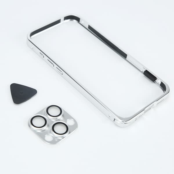 Aluminiumslegering Bumper Case til iPhone 15 Pro Silver Silver