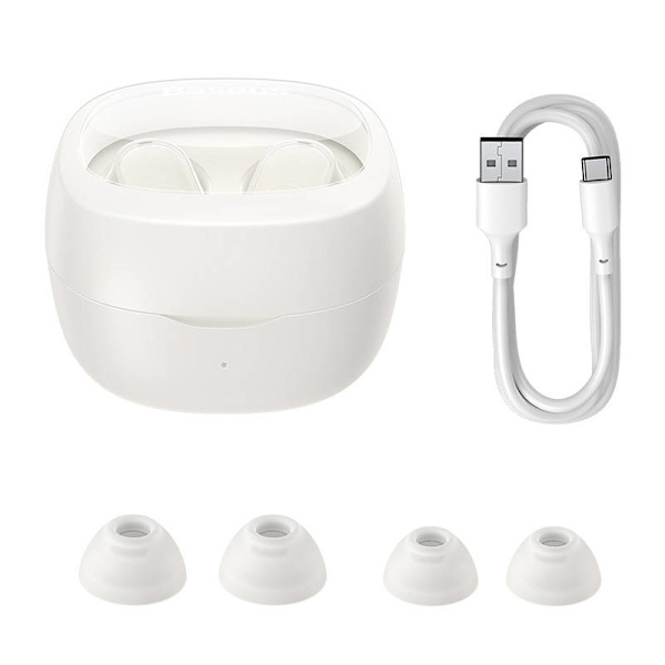 Trådlösa hörlurar Baseus Bowie WM02 TWS, Bluetooth 5.0 (vit)