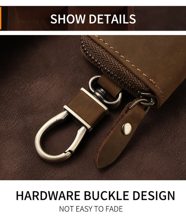 Nøgleetui i ægte læder, Slim Single Layer Key Holder
