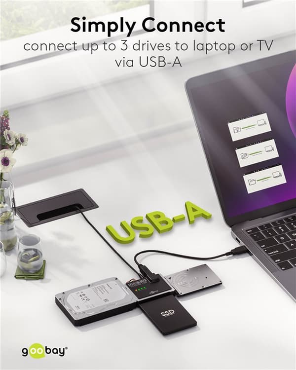 USB 3.0 hårddiskadapter för IDE och SATA