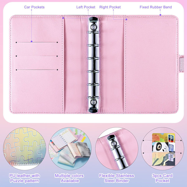 A7 Pocket Puzzle Binder - Budgeting Notebook Kit MultiColor MultiColor