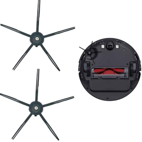 Sivuharja 2 kpl Musta  Xiaomi Roborock S5/S6/T6/E2/E35