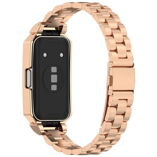 Rustfrit stålrem til Huawei Band 10/9/8 PinkGold PinkGold