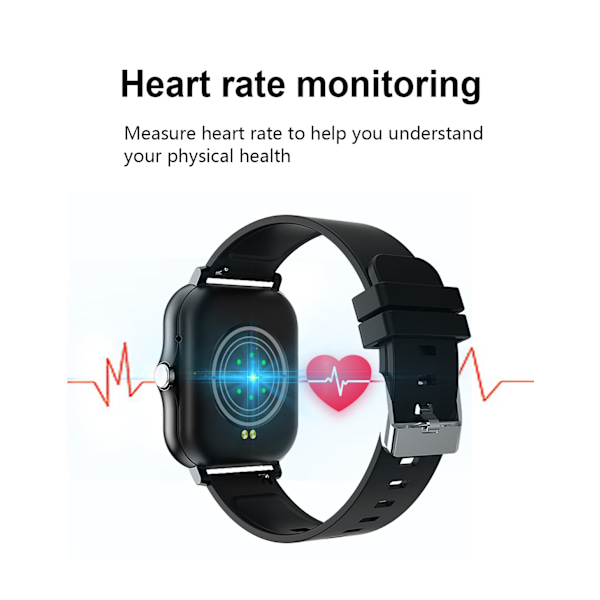 Smart klocka med Bluetooth Call & Fitness Tracker Svart
