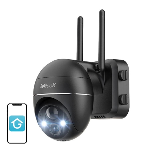 Langaton 3MP WiFi-ulkokamera ieGeek ZS-GX1S musta 5200mAh