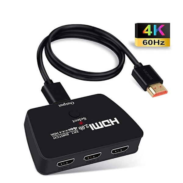 INF HDMI Switch 3-1 med HDR, 3D og 4K (2160p)