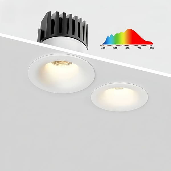 2-pack 12W LED infälld downlight, 75mm utskärning, 4000K, bländskydd
