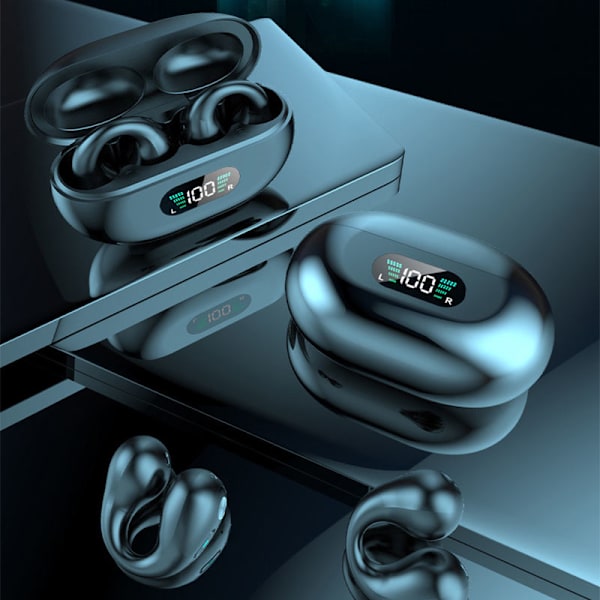 INF Trådlösa open-ear hörlurar Bluetooth 5.2 Svart
