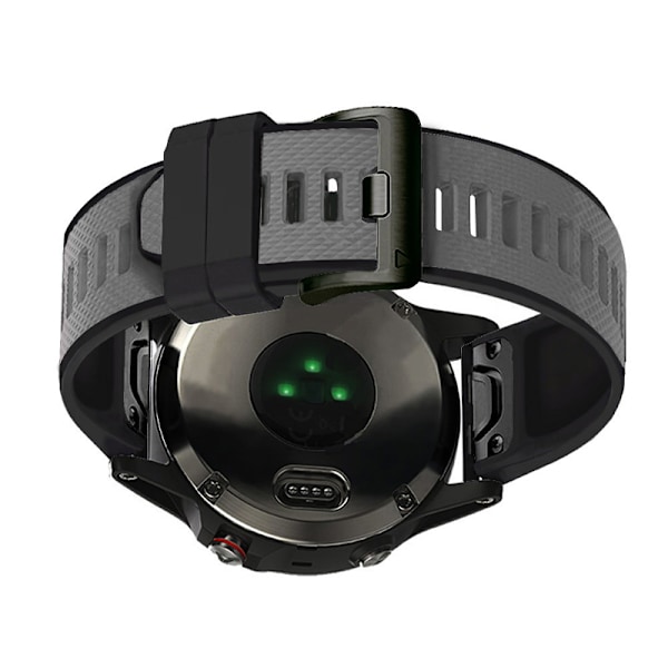 Grå og sort silikonerem til Fenix 6/22MM