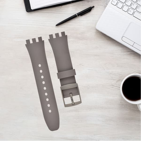 Premium silikone Swatch urrem udskiftning Grey 20 mm Grey 20 mm