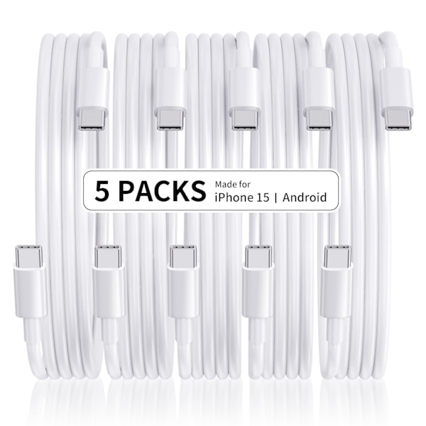 5-pack CTO C datakablar, 1M PD 60W snabbladdningskablar 5-pack S