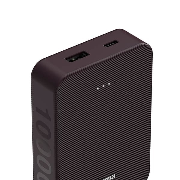Powerbank Colour 10 10000mAh USB-C+USB-A Plommon