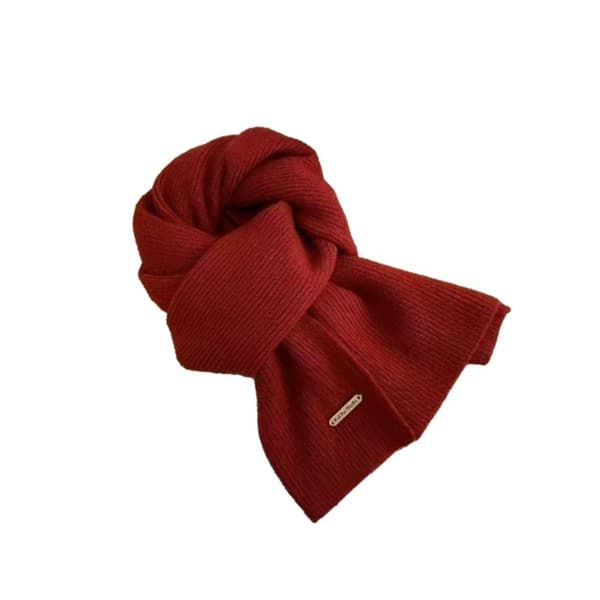 Stickad Polyesterhalsduk: Tjock, Varm och Mångsidig Halsduk Red Red