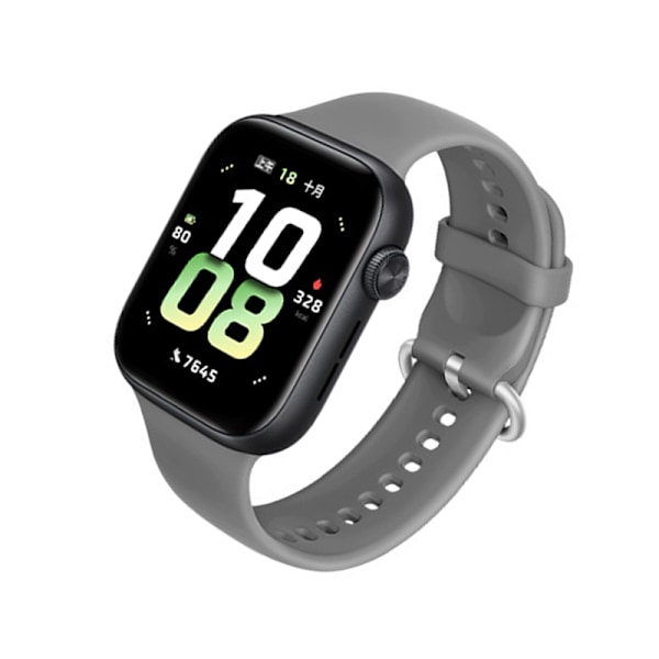 Silikonarmband med silverspänne för smartklockor Grå