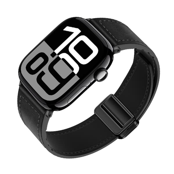 Rem i ægte læder til Apple Watch Black L Black L