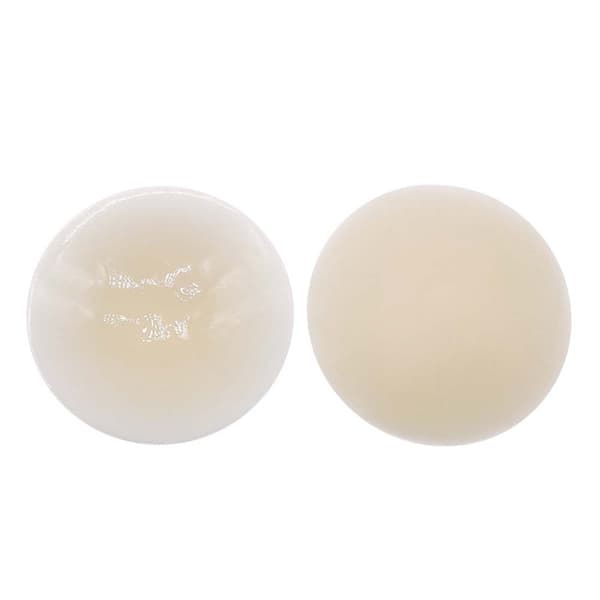 7 cm Sømløse Usynlige Brystvortedæksler med Base - Lys Beige Silikone Klæbe-BH