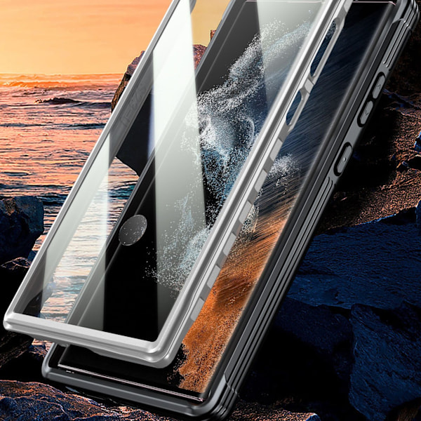Iskunkestävä vedenpitävä matkapuhelinkotelo Samsung S23 Ultra Musta