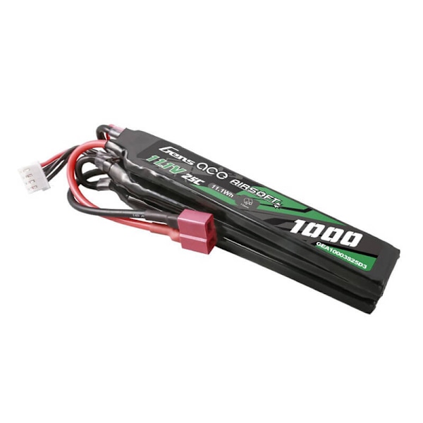 Gens ace 25C 1000mAh 3S1P 11.1V Nunchuck 3X Airsoft Gun Lipo-batteri med T-kontakt